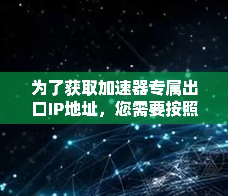 为了获取加速器专属出口IP地址，您需要按照以下步骤操作