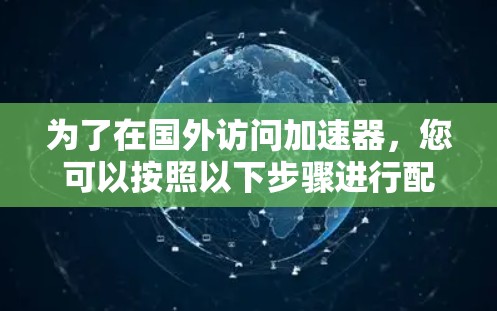 为了在国外访问加速器，您可以按照以下步骤进行配置和优化